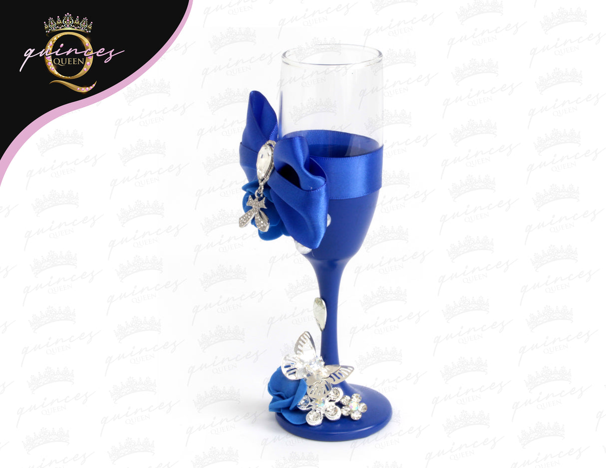 Custom CHampagne Bottle & 2 Glasses