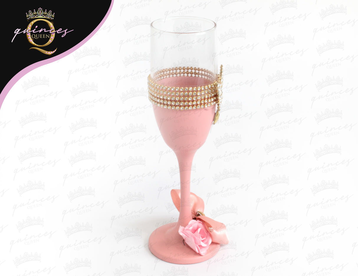 Custom CHampagne Bottle & 2 Glasses