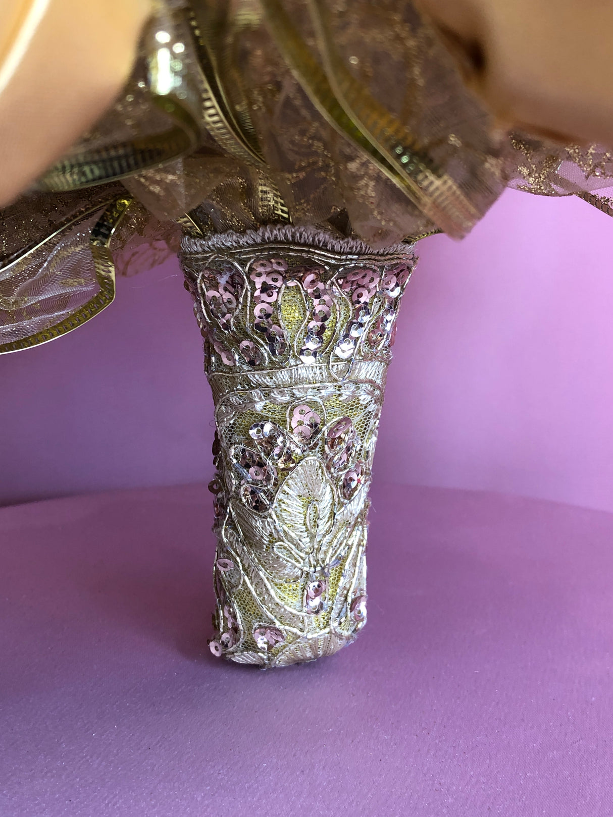 Navy Blue and Gold Flowers w/ Gold Pendants Bouquet