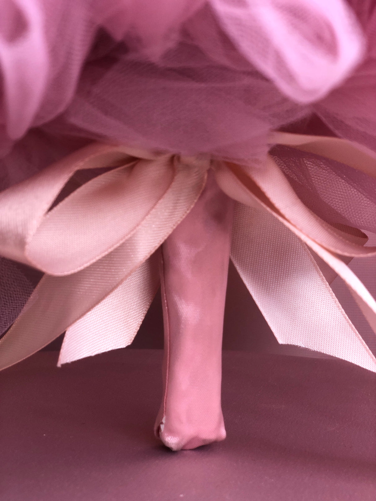 Pink Flowers w/ Ribbon Bouquet