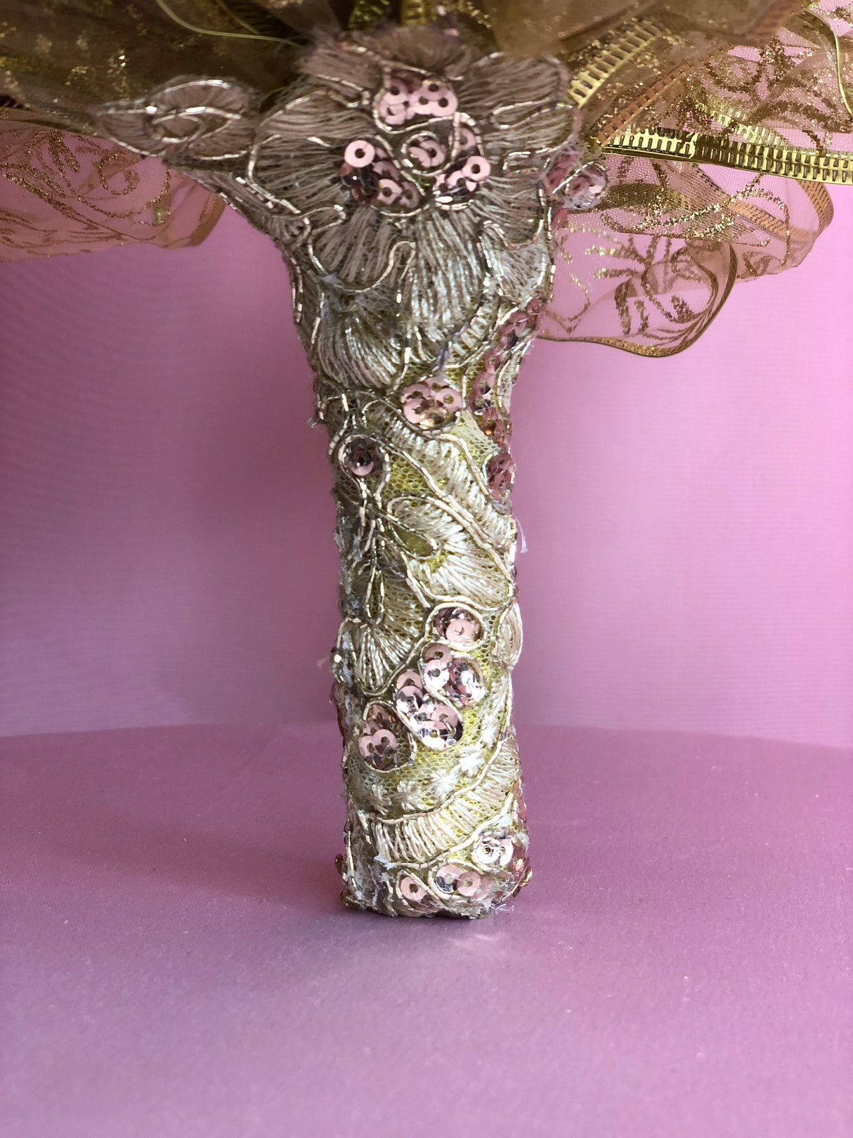 Burgundy and Beige w/ Pearls Bouquet