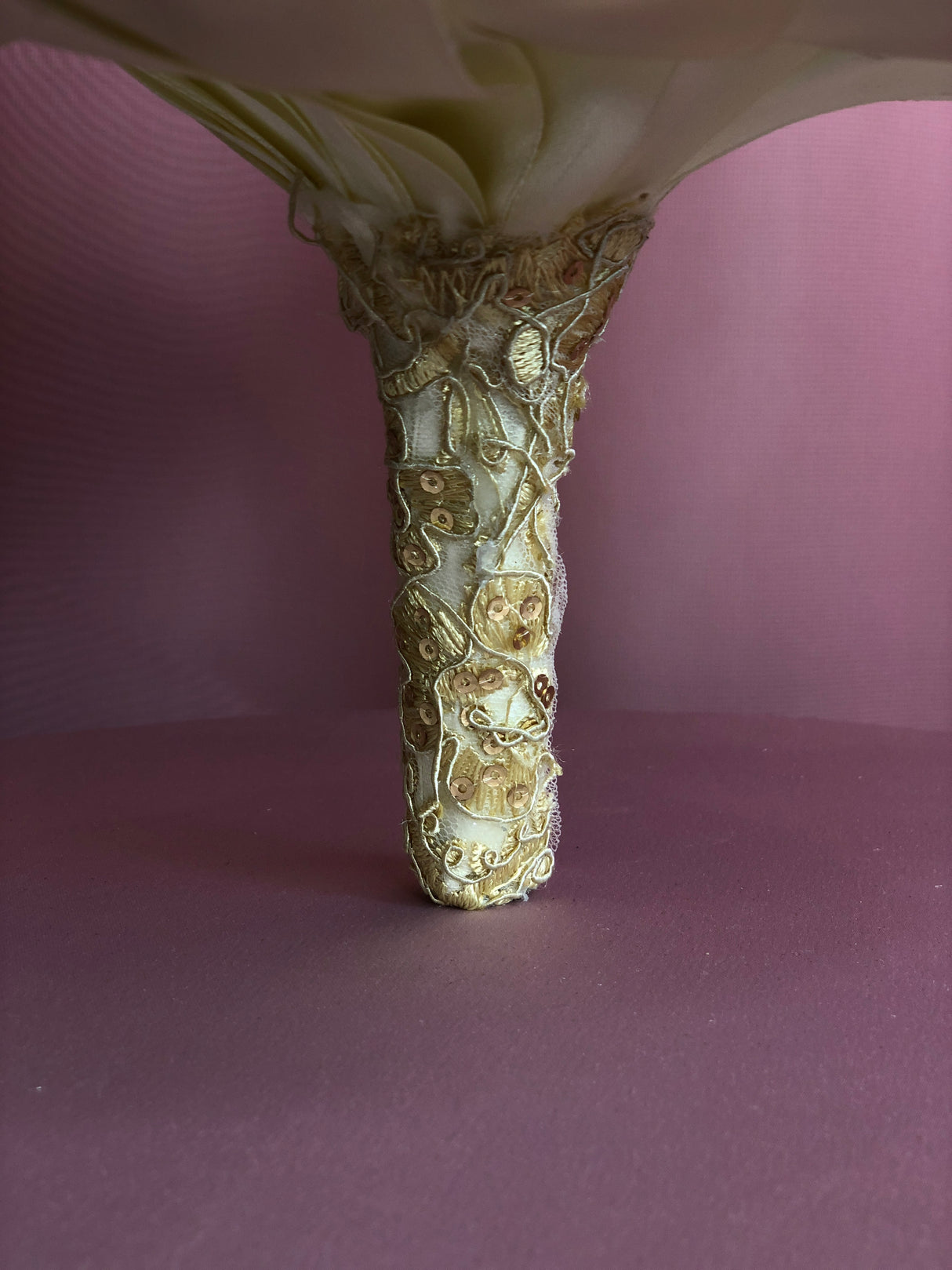 Mauve, Pink and White Silk w/ Pearls Bouquet