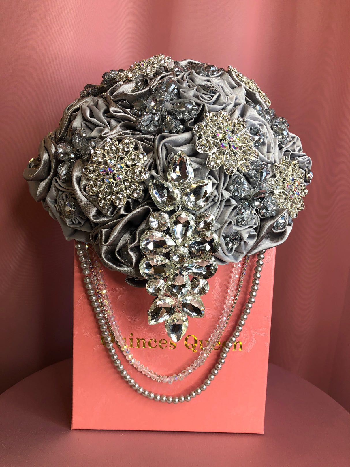 Zirconia Silver w/ Pearls Bouquet