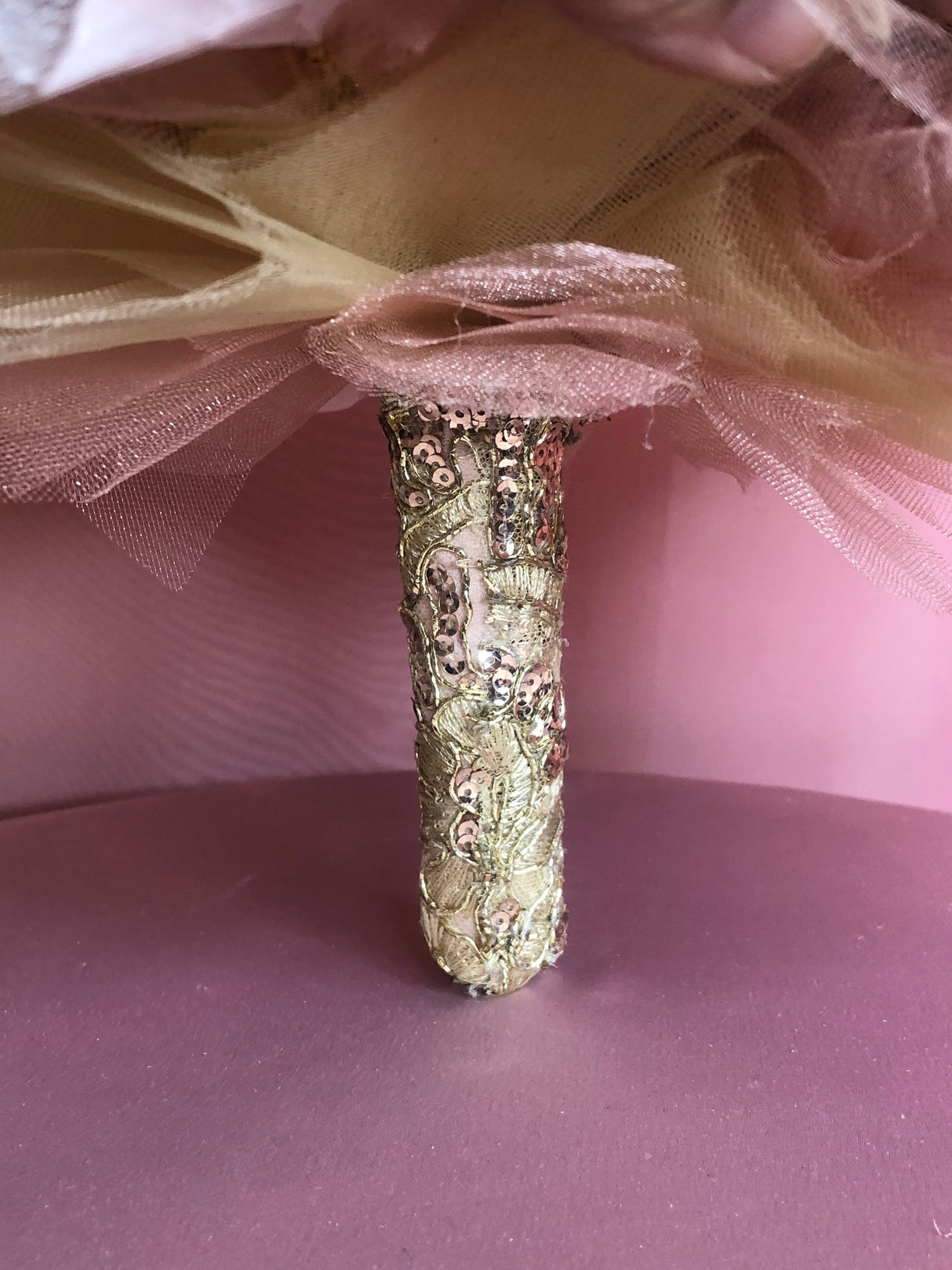 Mauve and Soft Pink Flowers w/ Gold Pendants Bouquet