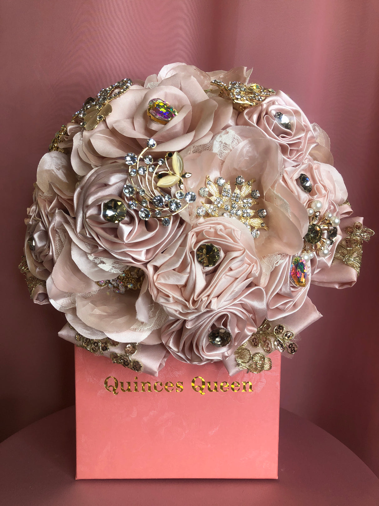 Soft Pink Flowers w/ Embroidery Bouquet