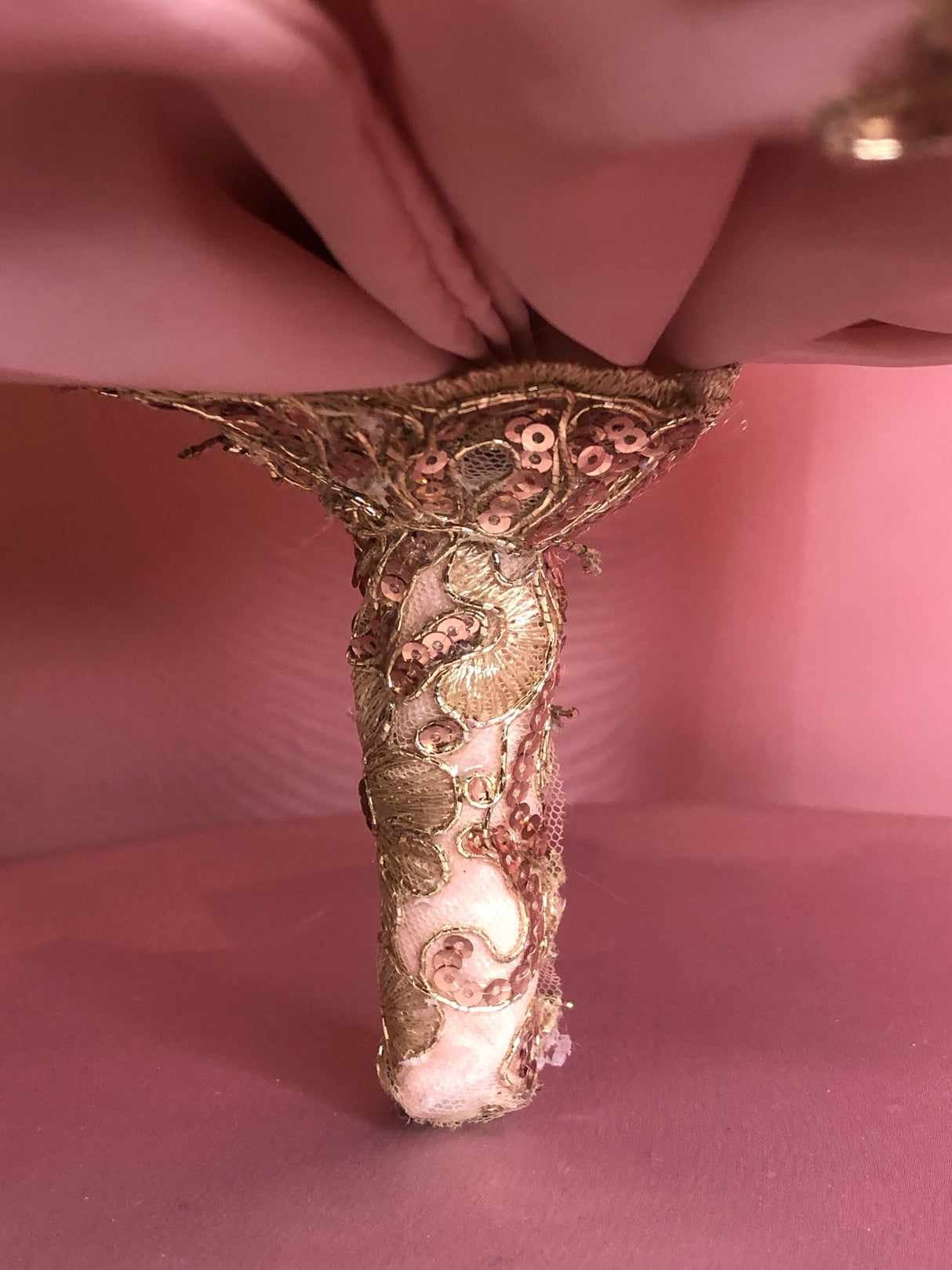 Soft Pink Flowers w/ Embroidery Bouquet