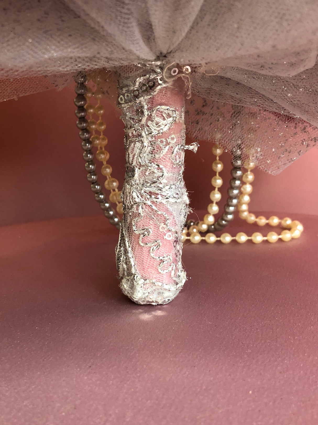 Fuchsia Flowers w/ Pendants and Pearls Bouquet