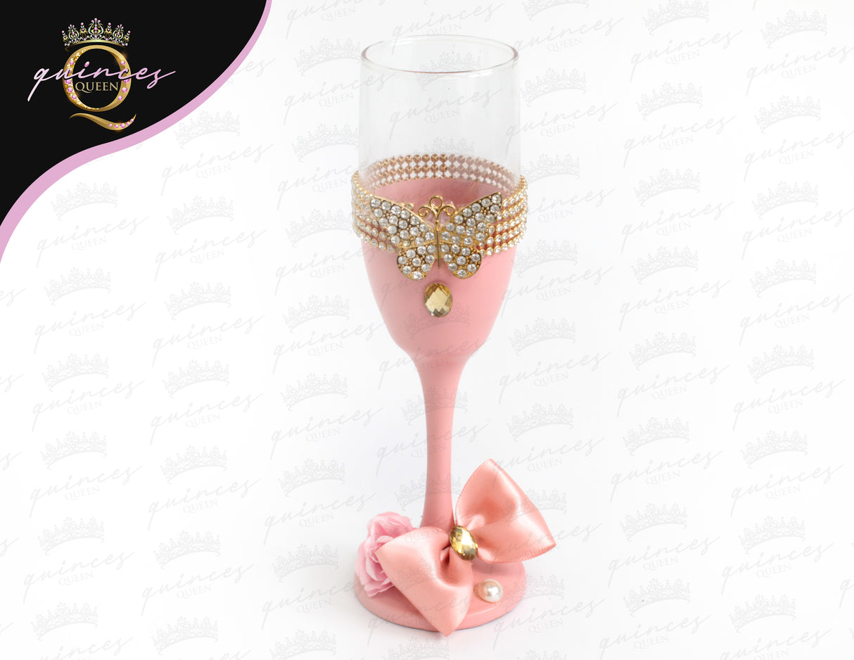 Custom CHampagne Bottle & 2 Glasses