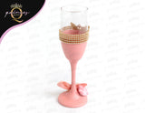 Custom CHampagne Bottle & 2 Glasses