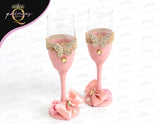 Custom CHampagne Bottle & 2 Glasses